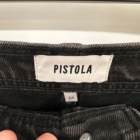 PISTOLA NWT Penny Utility High Rise Wide Leg Black Denim in Collins // 24 - Picture 10 of 16